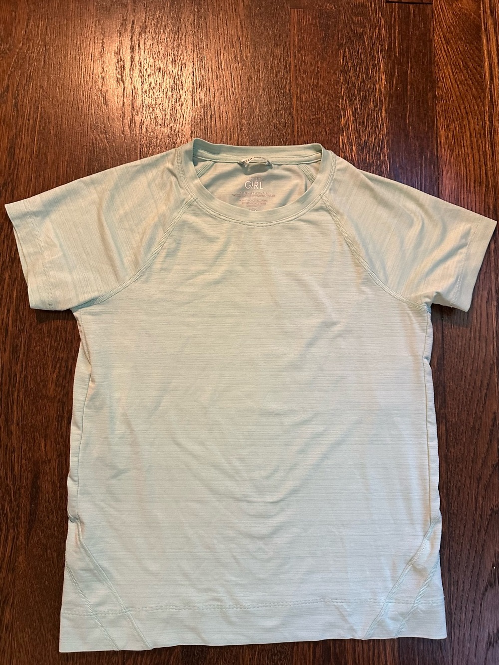 L 12 Athleta Girl Catching Rays UPF t-shirt like-new Amazonite Green